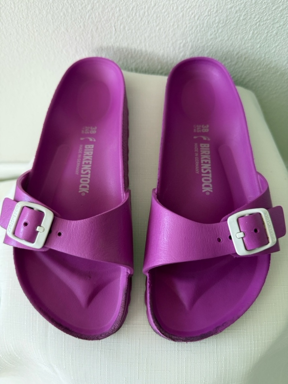 Birkenstock Purple EVA Single Buckle Slide Sandals